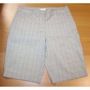 Womens Northern Reflection Town Stretch Bermuda Shorts Sz: 10 Beige Plaids